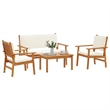 vidaXL 4 Piece Garden Sofa Set in Brown