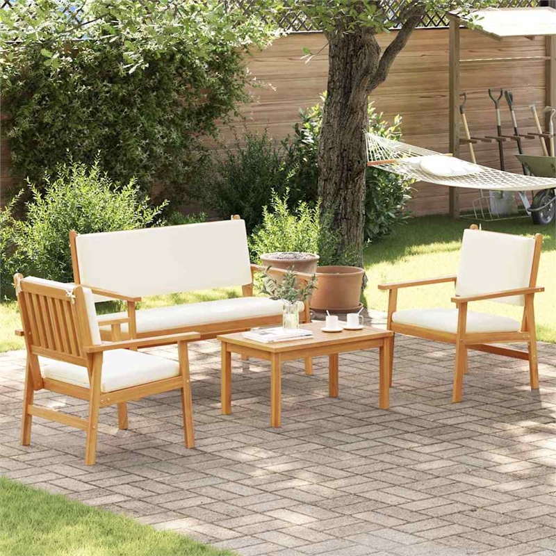 vidaXL 4 Piece Garden Sofa Set in Brown