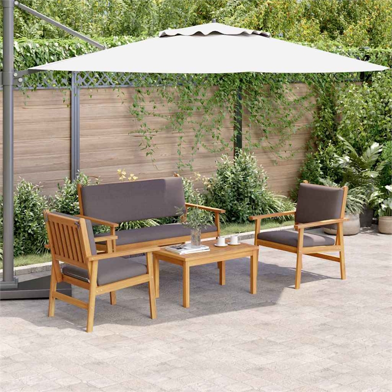 vidaXL 4 Piece Garden Sofa Set in Brown