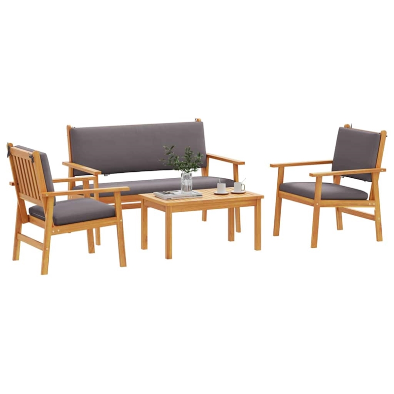 vidaXL 4 Piece Garden Sofa Set in Brown