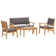 vidaXL 4 Piece Garden Sofa Set in Brown