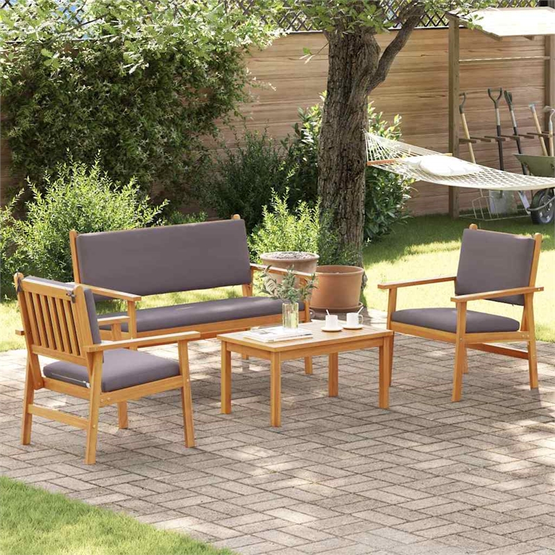 vidaXL 4 Piece Garden Sofa Set in Brown