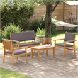 vidaXL 4 Piece Garden Sofa Set in Brown