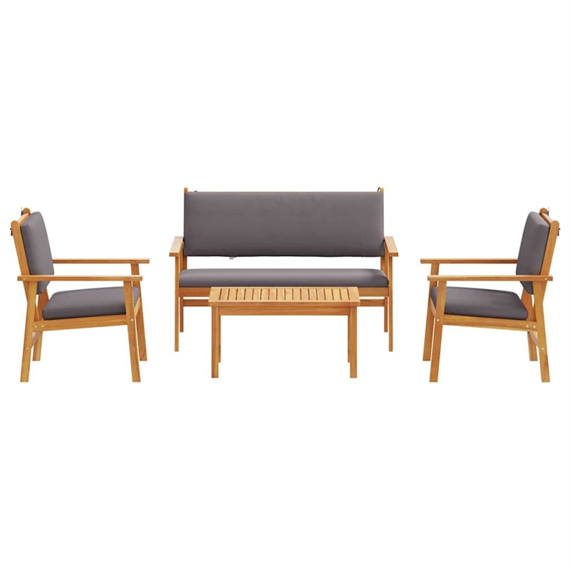 vidaXL 4 Piece Garden Sofa Set in Brown