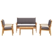 vidaXL 4 Piece Garden Sofa Set in Brown