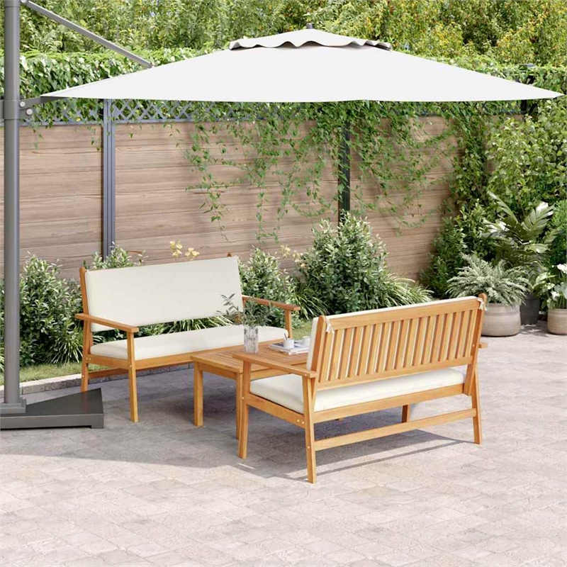 vidaXL 3 Piece Garden Sofa Set in Brown