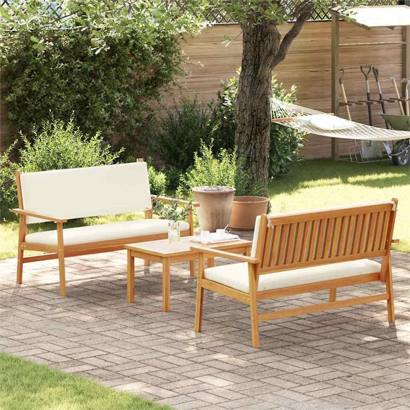 vidaXL 3 Piece Garden Sofa Set in Brown