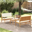 vidaXL 3 Piece Garden Sofa Set in Brown