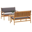 vidaXL 3 Piece Garden Sofa Set in Brown