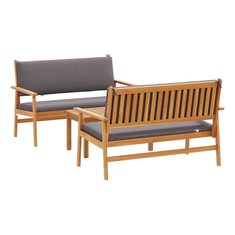 vidaXL 3 Piece Garden Sofa Set in Brown