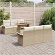vidaXL 7 Piece Beige Garden Sofa Set With Cushions in Cream