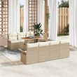 vidaXL 8 Piece Beige Garden Sofa Set With Cushions in Cream