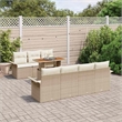 vidaXL 8 Piece Beige Garden Sofa Set With Cushions in Cream