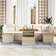 vidaXL 8 Piece Beige Garden Sofa Set With Cushions in Cream