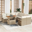 vidaXL Beige Garden Sofa Set With Cushions in Cream