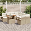 vidaXL Beige Garden Sofa Set With Cushions in Cream