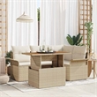 vidaXL 5 Piece Beige Garden Sofa Set With Cushions in Cream