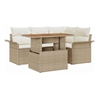 vidaXL 5 Piece Beige Garden Sofa Set With Cushions in Cream