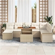 vidaXL 9 Pcs Beige Garden Sofa Set With Cushions in Cream