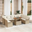 vidaXL 10 Pcs Beige Garden Sofa Set With Cushions in Cream