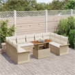 vidaXL 10 Pcs Beige Garden Sofa Set With Cushions in Cream