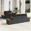 vidaXL 6 Pcs Black & Brown Garden Dining Set With Cushions