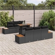vidaXL 7 Pcs Black & Brown Garden Dining Set With Cushions