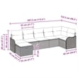 vidaXL Grey Poly Rattan Sofa Set With Storage & Cushions in Navy