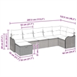 vidaXL Black Poly Rattan Sofa Set With Cushions in Turquoise