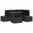 vidaXL 5 Pcs Black & Brown Garden Dining Set With Cushions