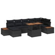 vidaXL 8 Pcs Black & Brown Garden Dining Set With Cushions