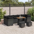 vidaXL 10 Pcs Black Garden Sofa Set With Cushions And Storage