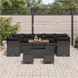 vidaXL 10 Pcs Black Garden Sofa Set With Cushions And Storage