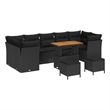 vidaXL 10 Pcs Black Garden Sofa Set With Cushions And Storage