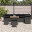 vidaXL 9 Pcs Black Garden Sofa Set With Cushions