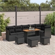 vidaXL 10 Pcs Black Garden Sofa Set With Cushions And Storage