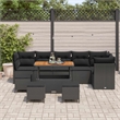 vidaXL 10 Pcs Black Garden Sofa Set With Cushions And Storage