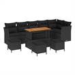 vidaXL 10 Pcs Black Garden Sofa Set With Cushions And Storage