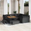 vidaXL 12 Pcs Black Garden Sofa Set With Cushions And Storage