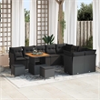 vidaXL 12 Pcs Black Garden Sofa Set With Cushions And Storage