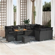 vidaXL 12 Pcs Black Garden Sofa Set With Cushions And Storage