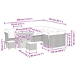 vidaXL 12 Pcs Black Garden Sofa Set With Cushions And Storage