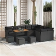 vidaXL 13 Pcs Black Garden Sofa Set With Cushions And Storage