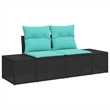 vidaXL 4 Pcs Poly Rattan Sofa Set With Cushions in Turquoise