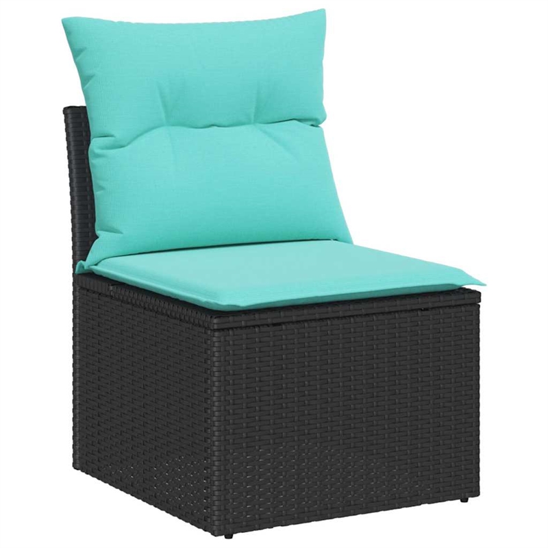 vidaXL 4 Pcs Poly Rattan Sofa Set With Cushions in Turquoise