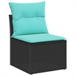 vidaXL 4 Pcs Poly Rattan Sofa Set With Cushions in Turquoise
