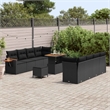 vidaXL 11 Pcs Black Garden Sofa Set With Cushions
