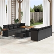 vidaXL 11 Pcs Black Garden Sofa Set With Cushions
