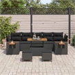 vidaXL 10 Pcs Black Garden Sofa Set With Cushions