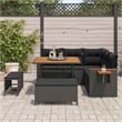 vidaXL 8 Pcs Poly Rattan And Powder-Coated Steel Garden Sofa Set in Black